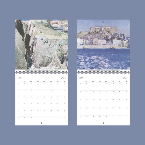 Charles Rennie Mackintosh Wall Calendar - Scottish Artist, Art Nouveau Style, Semi-Gloss Paper