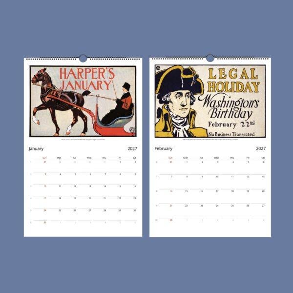 Edward Penfield Wall Calendar – American Artist, Vintage Advertising, Semi-Glossy Paper
