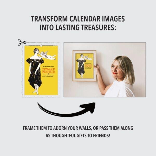 Edward Penfield Wall Calendar – American Artist, Vintage Advertising, Semi-Glossy Paper