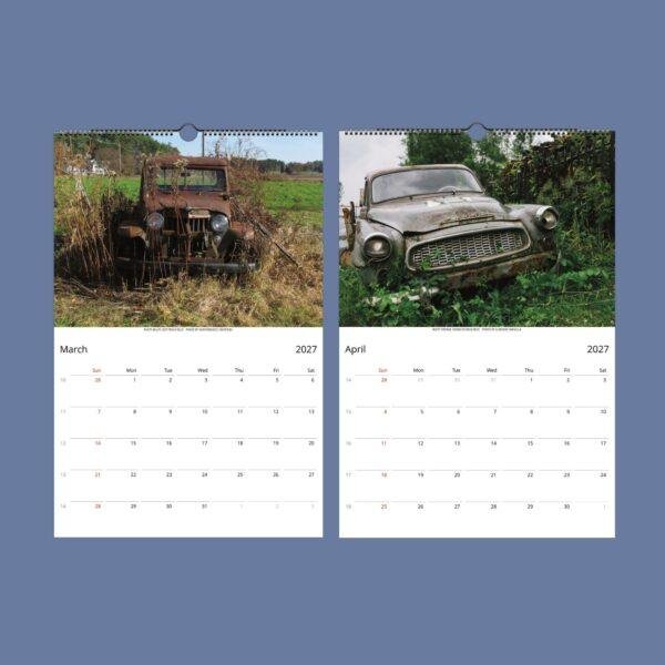 Forgotten Steel – Classic Cars Wall Calendar - Abandon Cars, Car Photography, Semi-Glossy Paper