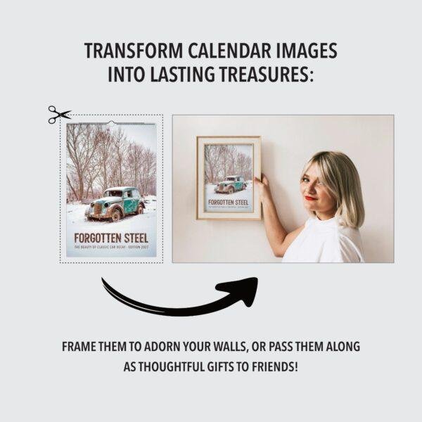 Forgotten Steel – Classic Cars Wall Calendar - Abandon Cars, Car Photography, Semi-Glossy Paper