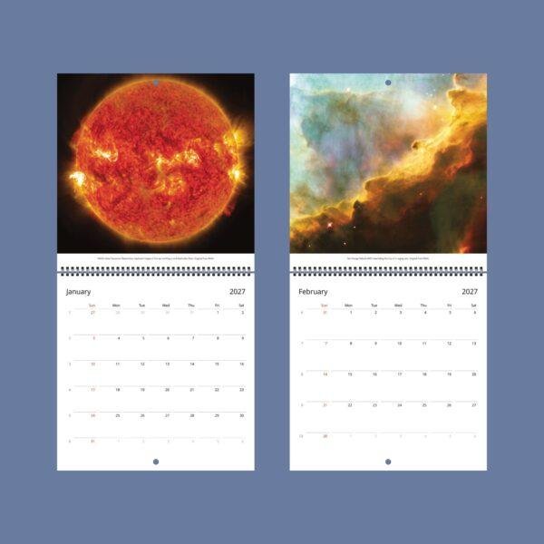 Galaxy Wall Calendar – NASA Hubble Webb, Space Lovers Gift, Semi-Gloss Silk Paper