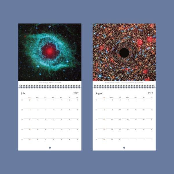 Galaxy Wall Calendar – NASA Hubble Webb, Space Lovers Gift, Semi-Gloss Silk Paper