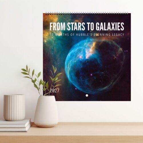 Galaxy Wall Calendar – NASA Hubble Webb, Space Lovers Gift, Semi-Gloss Silk Paper