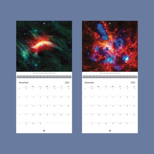 Galaxy Wall Calendar – NASA Hubble Webb, Space Lovers Gift, Semi-Gloss Silk Paper