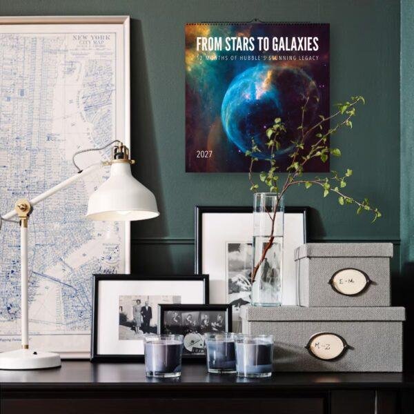 Galaxy Wall Calendar – NASA Hubble Webb, Space Lovers Gift, Semi-Gloss Silk Paper