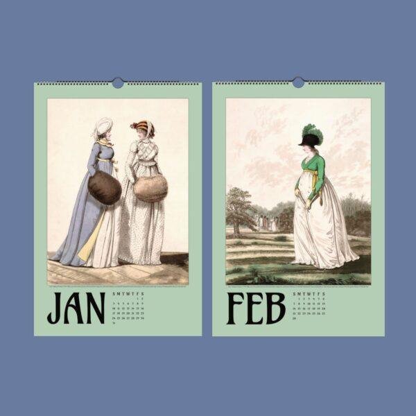 Gallery of Fashion Wall Calendar – 18th Century, Boho Dresses, Semi-Glossy Paper