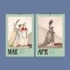 Gallery of Fashion Wall Calendar – 18th Century, Boho Dresses, Semi-Glossy Paper