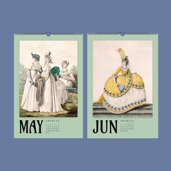 Gallery of Fashion Wall Calendar – 18th Century, Boho Dresses, Semi-Glossy Paper