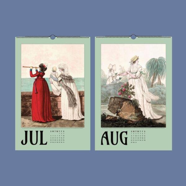Gallery of Fashion Wall Calendar – 18th Century, Boho Dresses, Semi-Glossy Paper