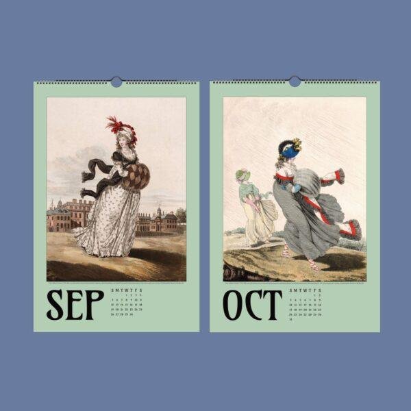 Gallery of Fashion Wall Calendar – 18th Century, Boho Dresses, Semi-Glossy Paper