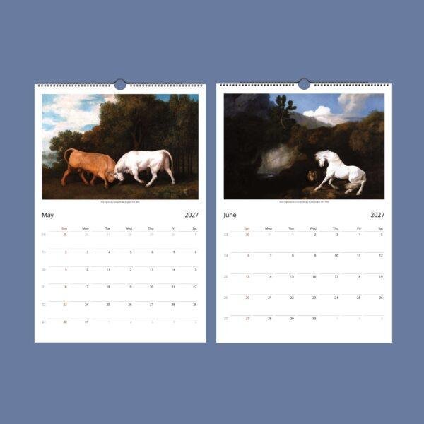 George Stubbs Wall Calendar – British Animal Art, Horse Painting, Semi-Glossy Paper