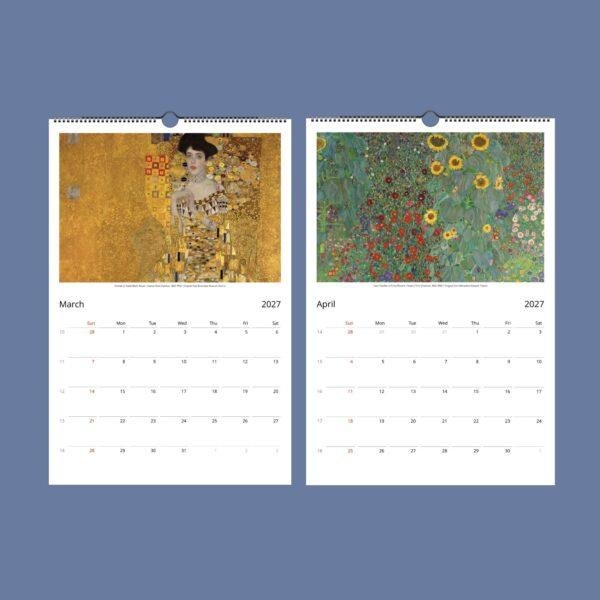 Gustav Klimt Wall Calendar - Austrian Artist, The Kiss, Creative Gift Ideas, Semi-Glossy Paper