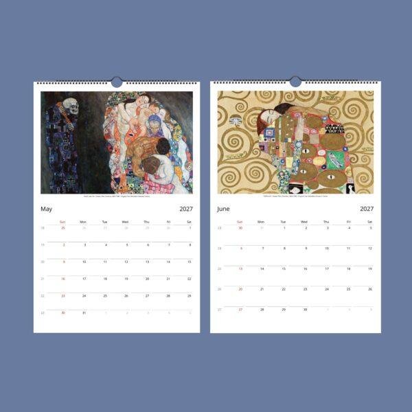 Gustav Klimt Wall Calendar - Austrian Artist, The Kiss, Creative Gift Ideas, Semi-Glossy Paper