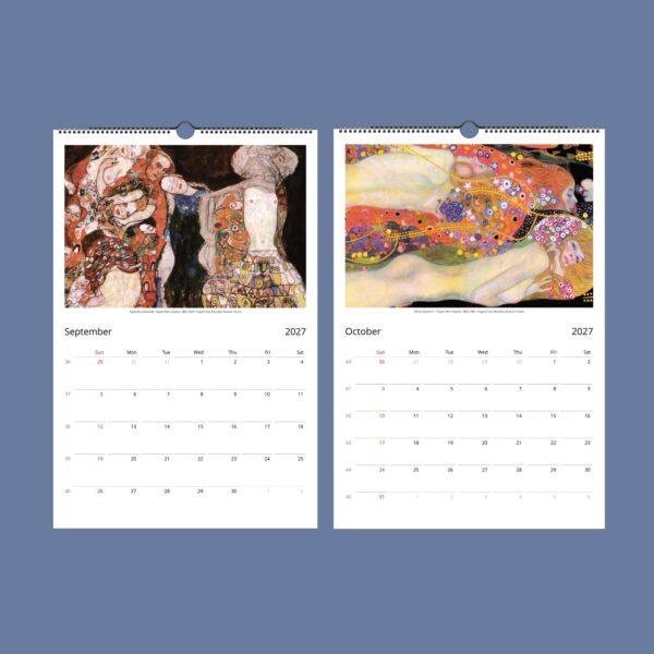 Gustav Klimt Wall Calendar - Austrian Artist, The Kiss, Creative Gift Ideas, Semi-Glossy Paper