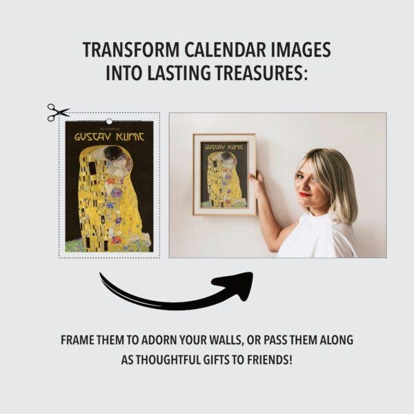 Gustav Klimt Wall Calendar - Austrian Artist, The Kiss, Creative Gift Ideas, Semi-Glossy Paper