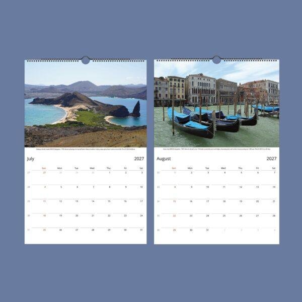 World Heritage Wall Calendar - Travel Photography, Great Wonders, Semi-Glossy Paper