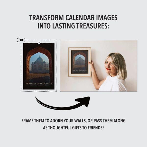 World Heritage Wall Calendar - Travel Photography, Great Wonders, Semi-Glossy Paper