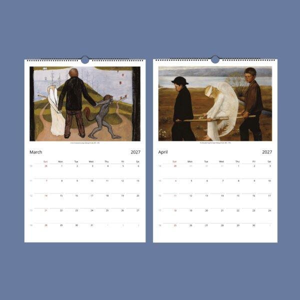 Hugo Simberg Wall Calendar – Finnish Folklore Art, Symbolism Painting, Semi-Glossy Paper