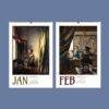 Johannes Vermeer Wall Calendar – Monthly Art Print, Dutch Golden Age, Genre Painting, Semi-Glossy Paper