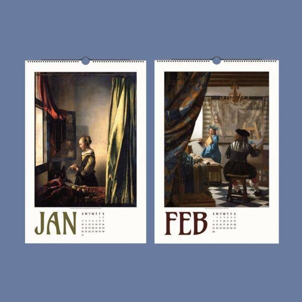 Johannes Vermeer Wall Calendar – Monthly Art Print, Dutch Golden Age, Genre Painting, Semi-Glossy Paper