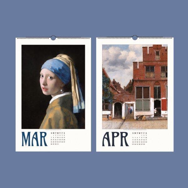 Johannes Vermeer Wall Calendar – Monthly Art Print, Dutch Golden Age, Genre Painting, Semi-Glossy Paper