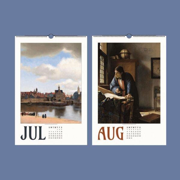 Johannes Vermeer Wall Calendar – Monthly Art Print, Dutch Golden Age, Genre Painting, Semi-Glossy Paper