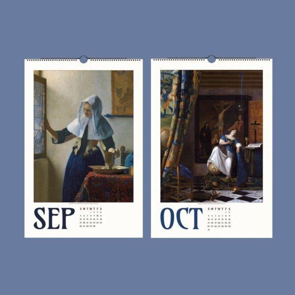 Johannes Vermeer Wall Calendar – Monthly Art Print, Dutch Golden Age, Genre Painting, Semi-Glossy Paper