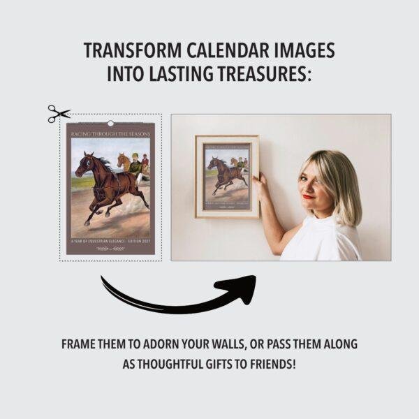 John Cameron Wall Calendar - Horse Racing Art, Equestrian Elegance, Semi-Glossy Paper