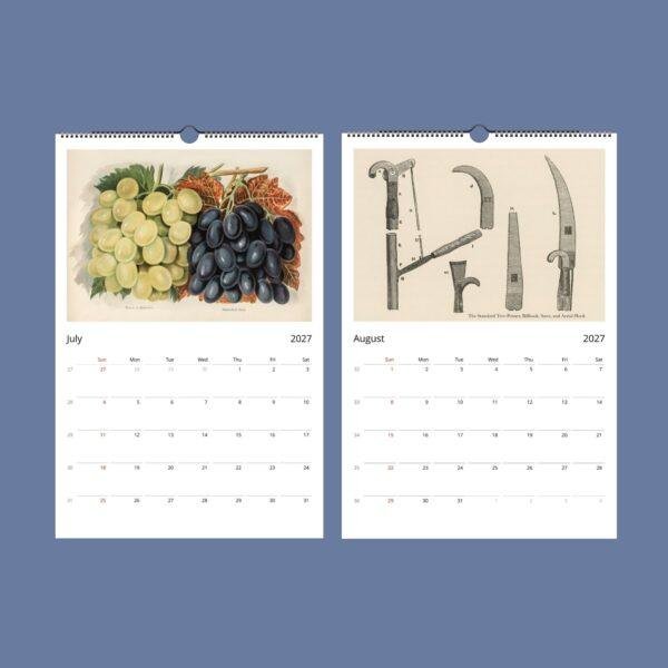 Victorian Garden Wall Calendar - Antique Fruit Art, Plant Lover Gift, Semi-Glossy Paper