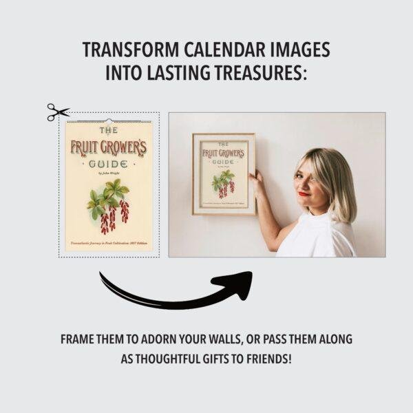 Victorian Garden Wall Calendar - Antique Fruit Art, Plant Lover Gift, Semi-Glossy Paper