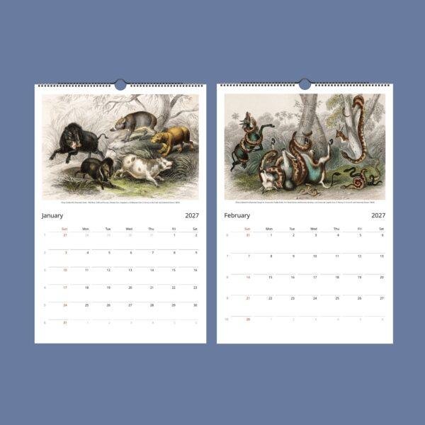 Oliver Goldsmith Wall Calendar – Georgian Decor, Nature Illustration, Semi-Glossy Paper