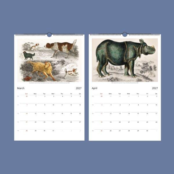Oliver Goldsmith Wall Calendar – Georgian Decor, Nature Illustration, Semi-Glossy Paper