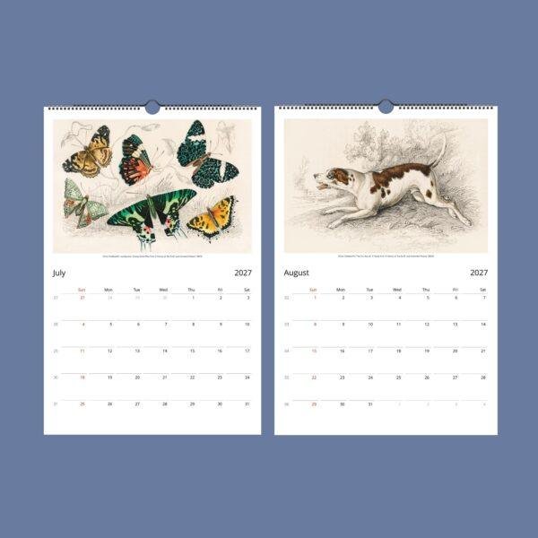 Oliver Goldsmith Wall Calendar – Georgian Decor, Nature Illustration, Semi-Glossy Paper