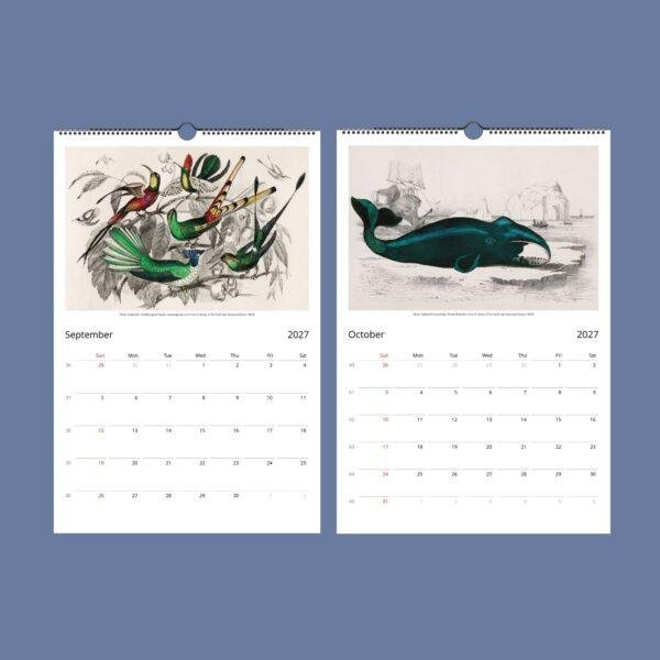 Oliver Goldsmith Wall Calendar – Georgian Decor, Nature Illustration, Semi-Glossy Paper