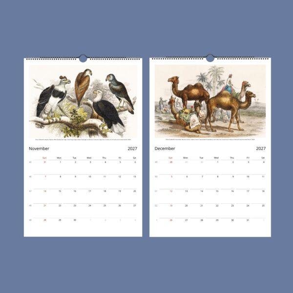 Oliver Goldsmith Wall Calendar – Georgian Decor, Nature Illustration, Semi-Glossy Paper