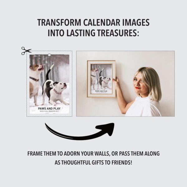 Dog Wall Calendar – Golden Retriever, French Bulldog, Semi-Gloss Paper