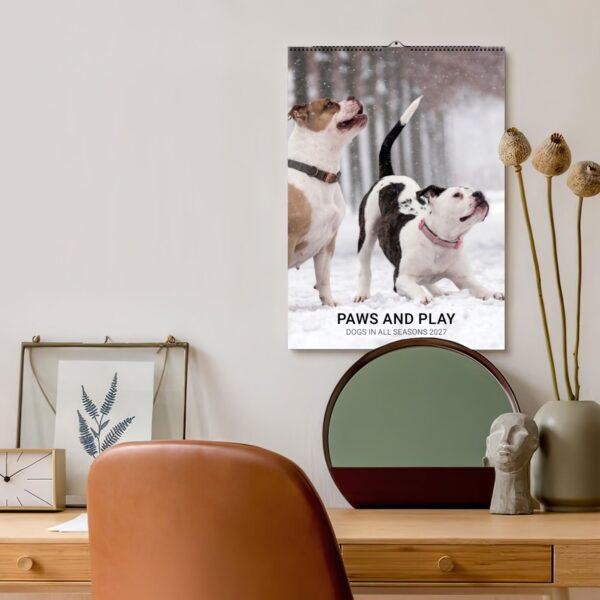 Dog Wall Calendar – Golden Retriever, French Bulldog, Semi-Gloss Paper
