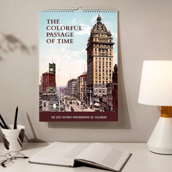 Detroit Postcards Wall Calendar — Motor City Decor, Retro Colorized, Semi‑Glossy Paper