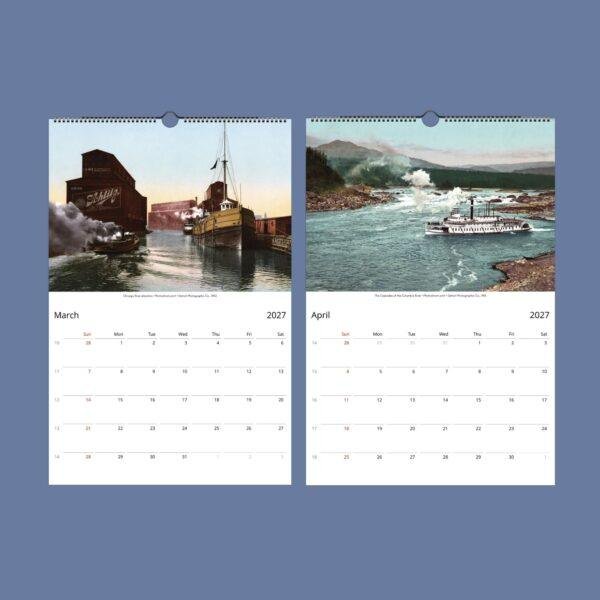 Detroit Postcards Wall Calendar — Motor City Decor, Retro Colorized, Semi‑Glossy Paper
