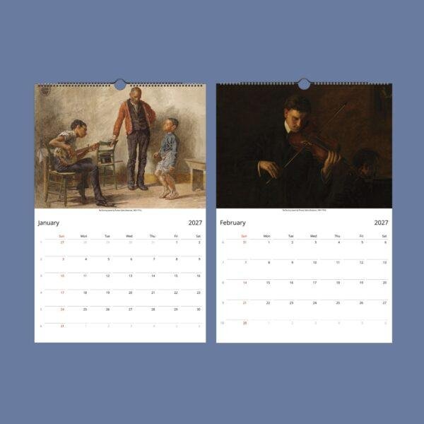 Thomas Eakins Wall Calendar – American Realist Art, Portrait Painting, Semi-Glossy Paper