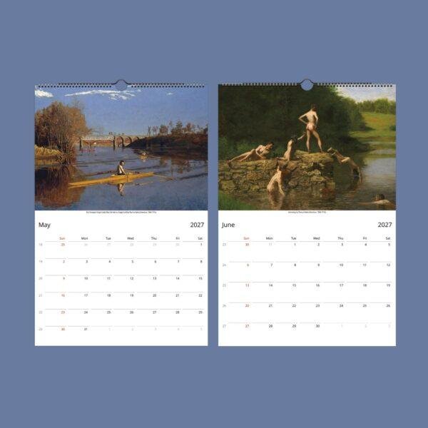 Thomas Eakins Wall Calendar – American Realist Art, Portrait Painting, Semi-Glossy Paper