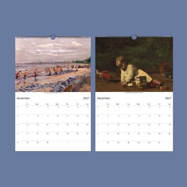 Thomas Eakins Wall Calendar – American Realist Art, Portrait Painting, Semi-Glossy Paper