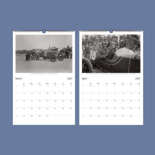 Vintage Race Car Wall Calendar – Historic Motorsport, Petrolhead Gift, Semi-Glossy Paper