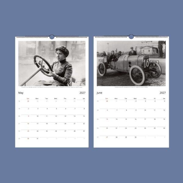Vintage Race Car Wall Calendar – Historic Motorsport, Petrolhead Gift, Semi-Glossy Paper