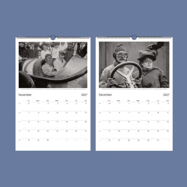 Vintage Race Car Wall Calendar – Historic Motorsport, Petrolhead Gift, Semi-Glossy Paper