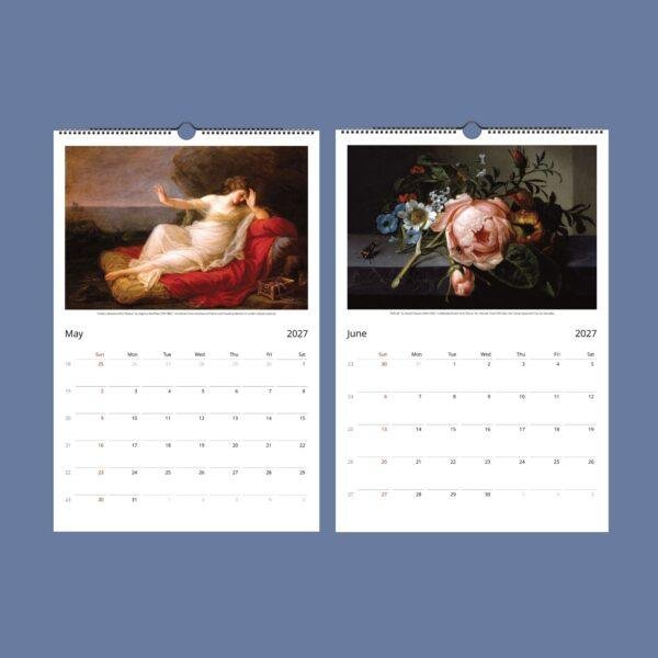 Renaissance Women Artists Calendar – Dark Academia Art Gift, Semi-Glossy Paper