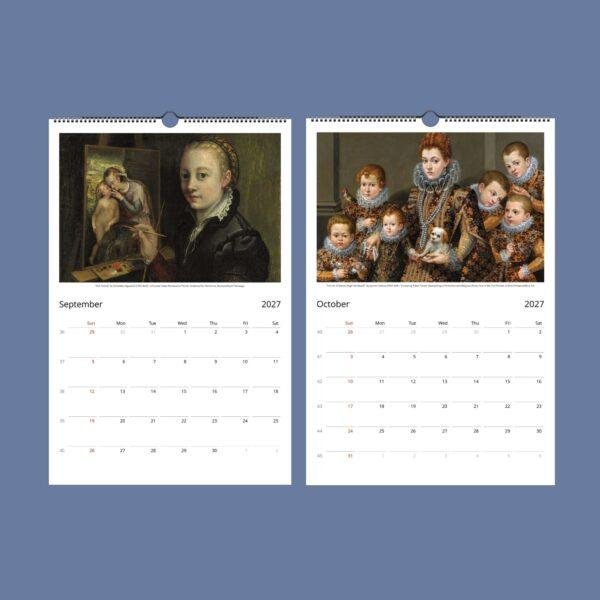 Renaissance Women Artists Calendar – Dark Academia Art Gift, Semi-Glossy Paper
