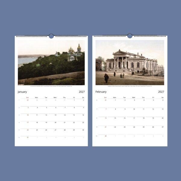 Ukraine Wall Calendar – Vintage Postcards, Slavic Folklore Art, Semi-Glossy Paper
