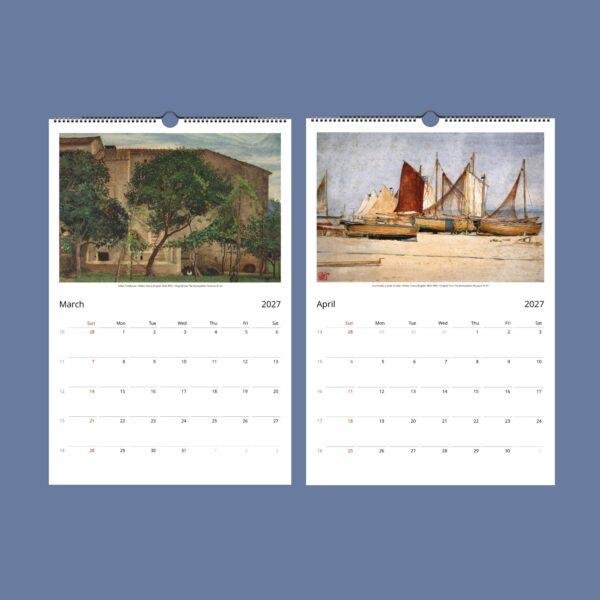 Walter Crane Wall Calendar – English Artist, Arts and Crafts Style, Semi-Glossy Paper